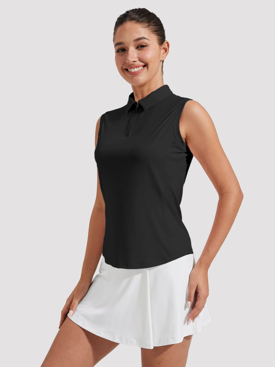 Women's UPF 50+ Sleeveless Golf Polo with Half-Zip