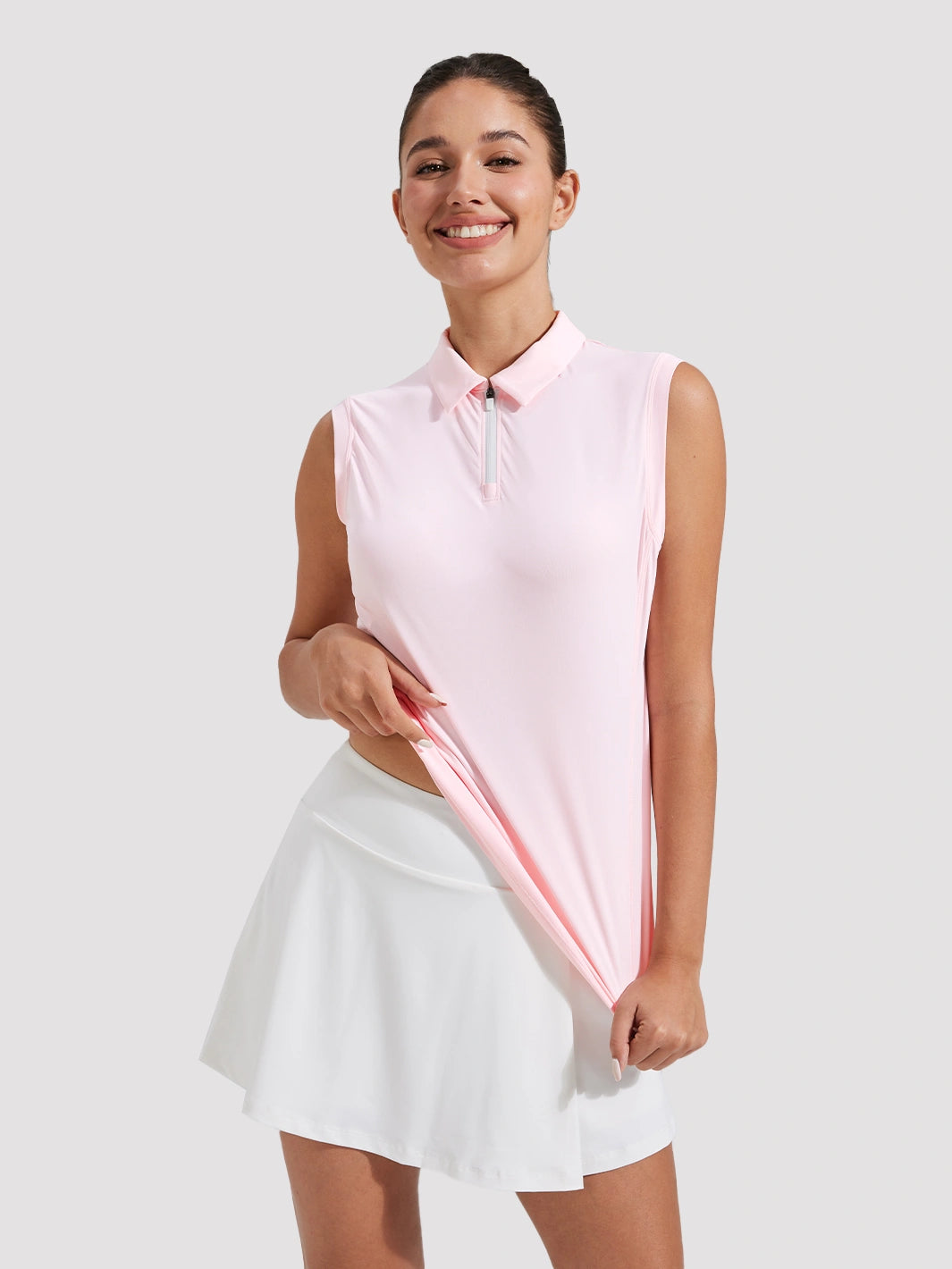 Women's UPF 50+ Sleeveless Golf Polo with Half-Zip