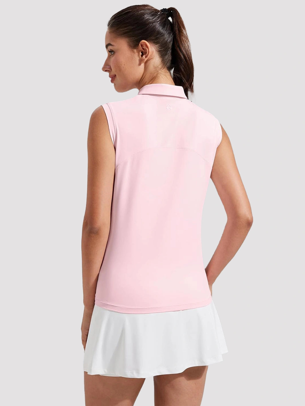 Women's UPF 50+ Sleeveless Golf Polo with Half-Zip