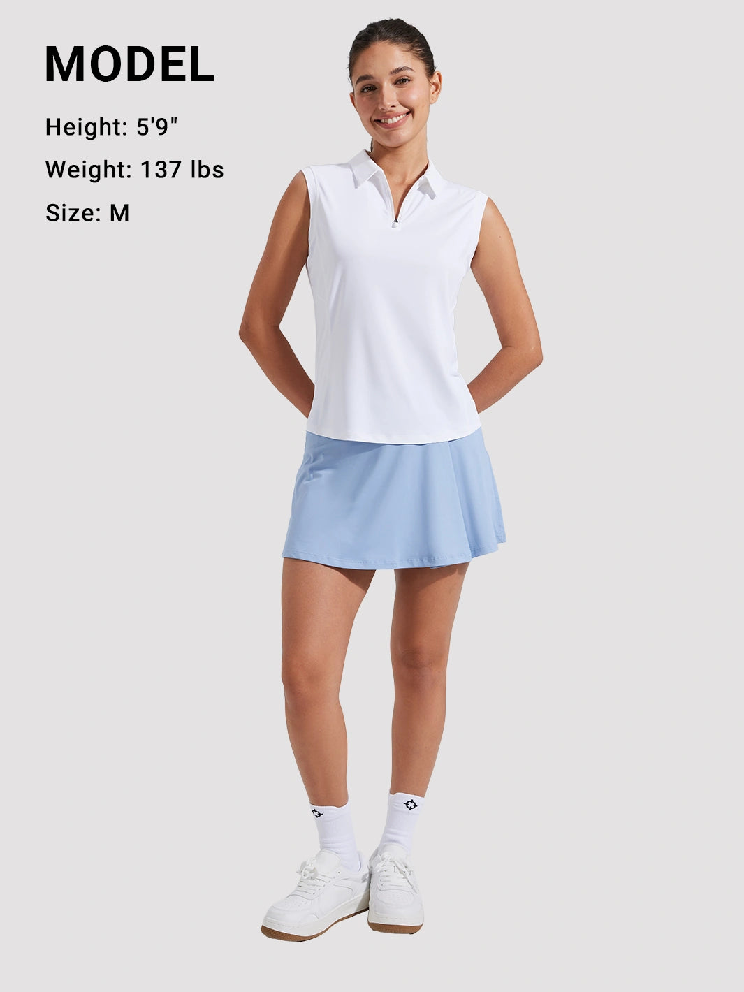 Women's UPF 50+ Sleeveless Golf Polo with Half-Zip