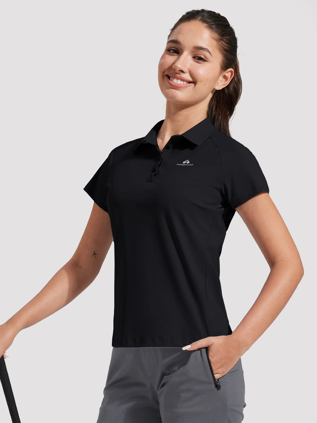 Damen Performance-Poloshirt mit 4 Knöpfen, UV-Schutz 50+