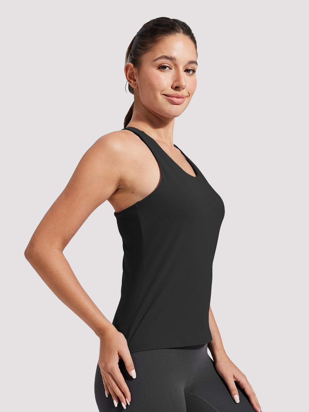 Women's Longline Racerback Sports Bra with Removable Pads