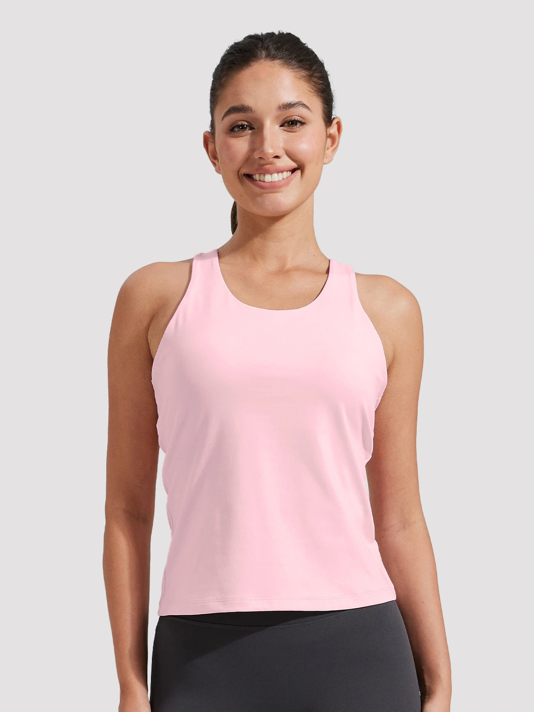 Women's Longline Racerback Sports Bra with Removable Pads