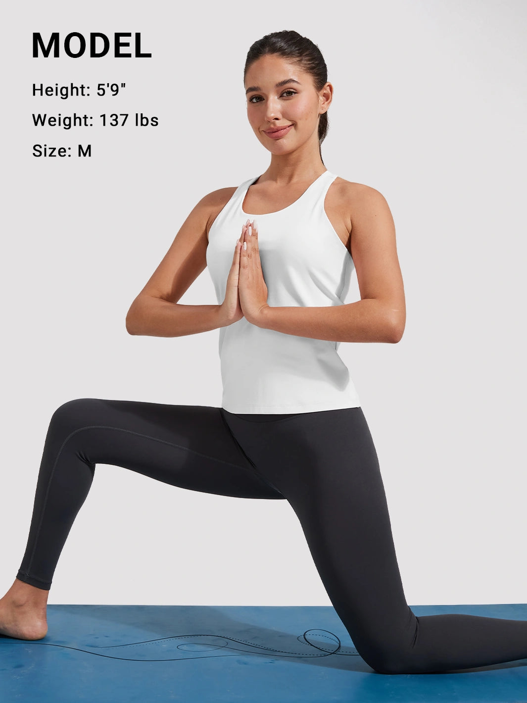 Women's Longline Racerback Sports Bra with Removable Pads