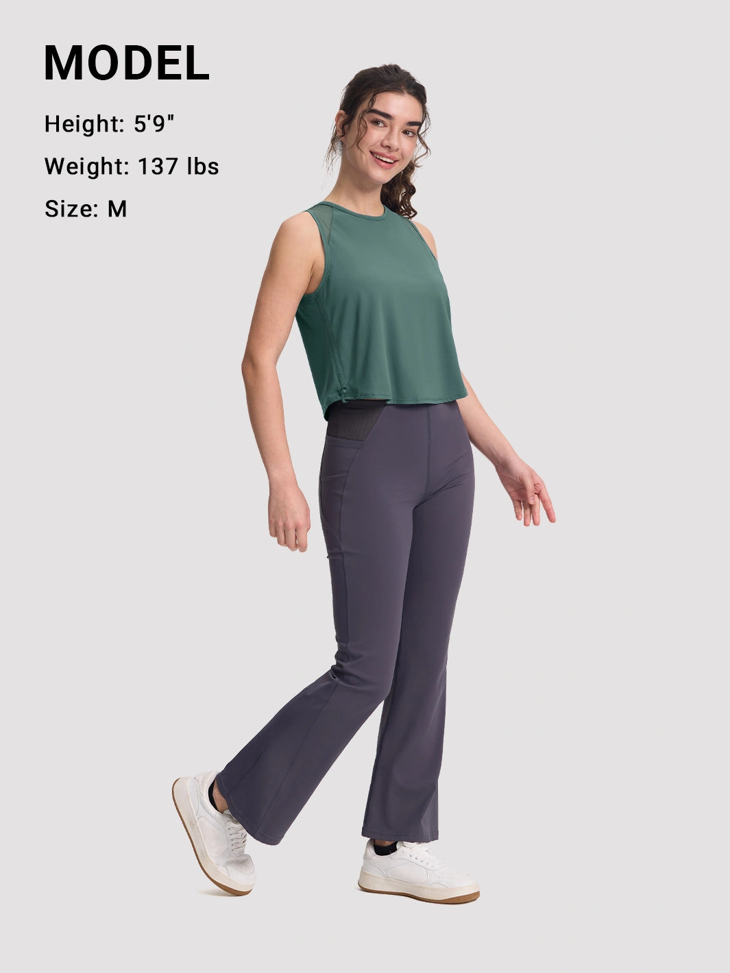 Verstellbares bauchfreies Sport-Tanktop für Damen