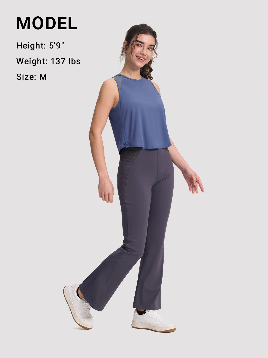 Verstellbares bauchfreies Sport-Tanktop für Damen