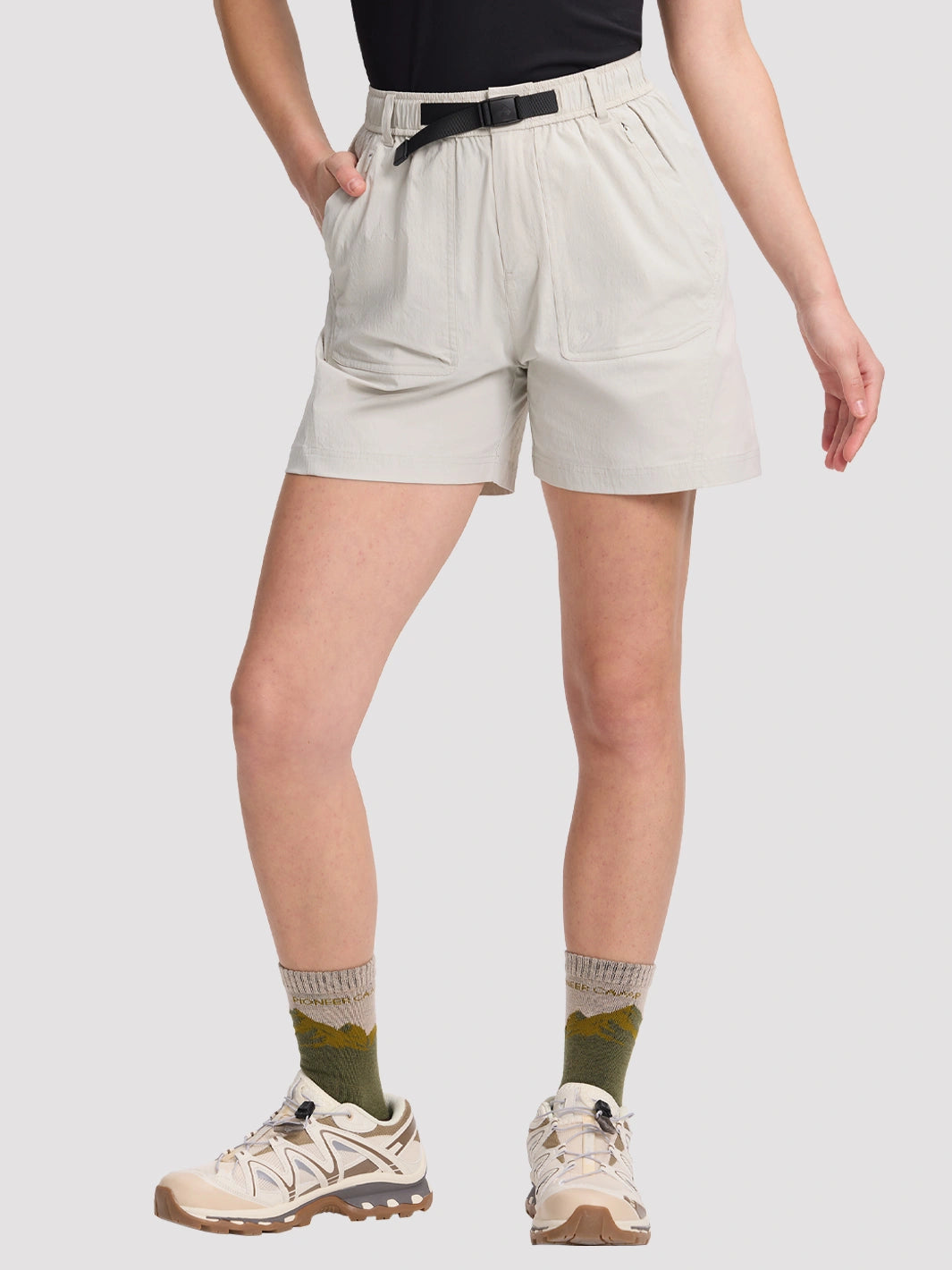 Pantalones cortos de senderismo de secado rápido para mujer con protección solar UPF 50+