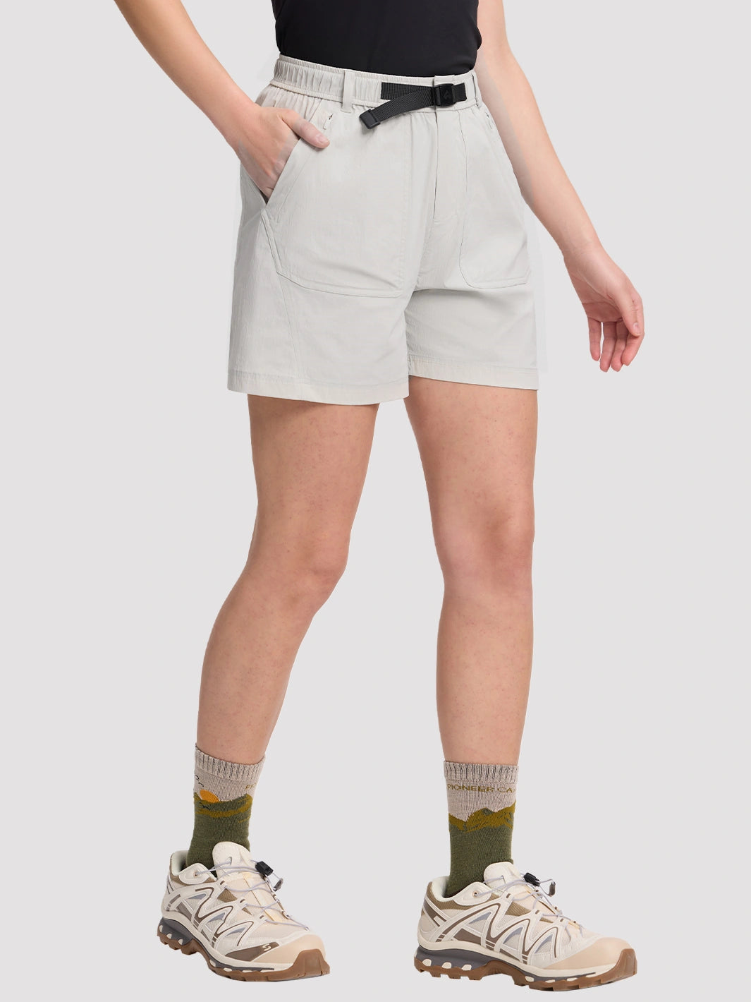 Pantalones cortos de senderismo de secado rápido para mujer con protección solar UPF 50+
