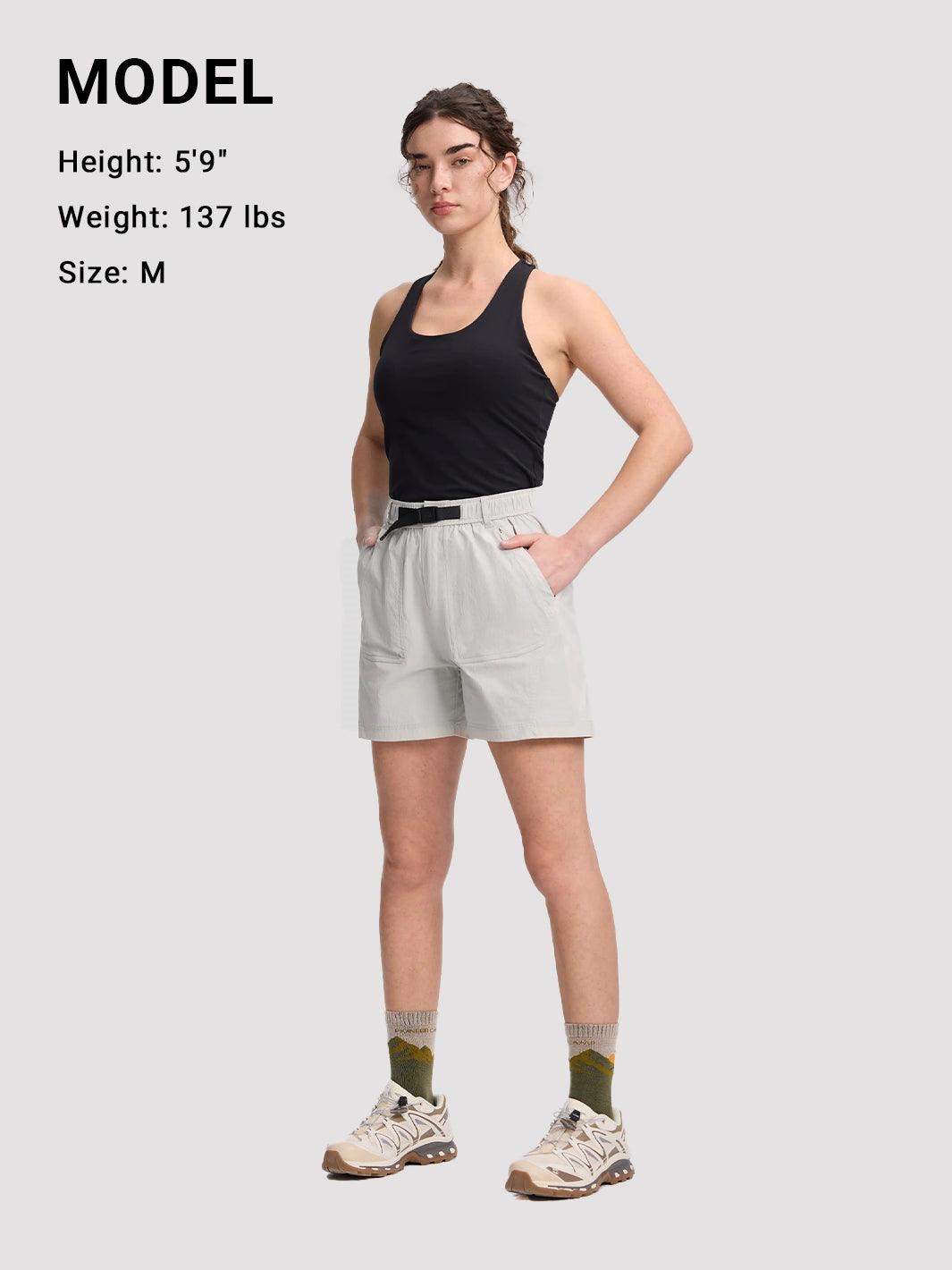 Pantalones cortos de senderismo de secado rápido para mujer con protección solar UPF 50+