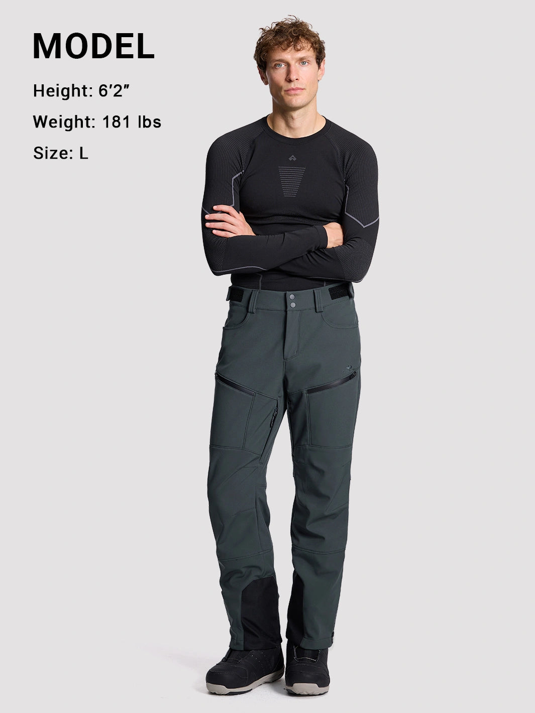 Men's CORDURA 3-Layer Water-Resistant Softshell Ski Pants PIONEER CAMP