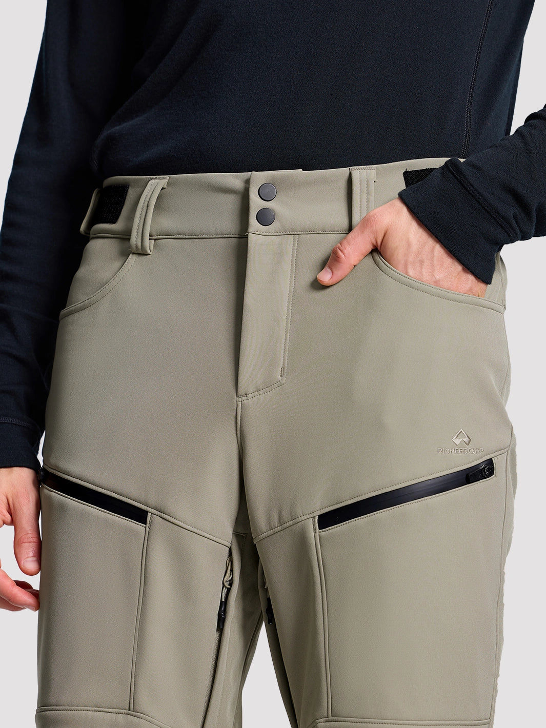 Men's CORDURA 3-Layer Water-Resistant Softshell Ski Pants PIONEER CAMP