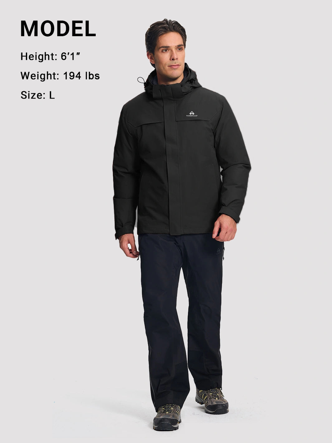 Men's 3-in-1 Waterproof Ski Jacket with Puffer Liner