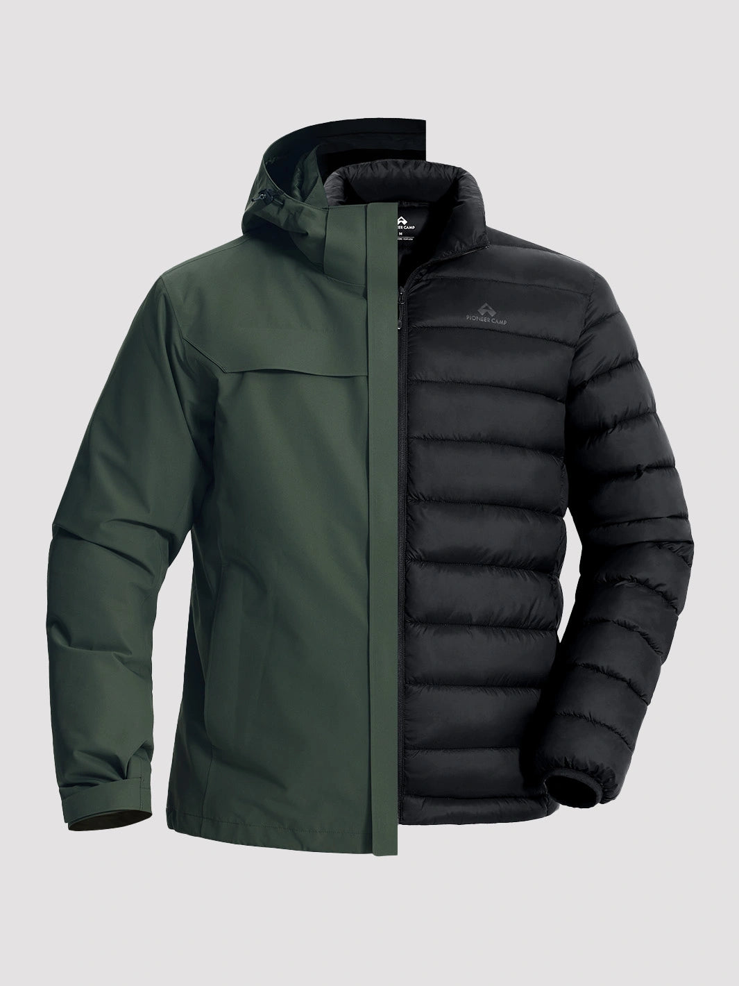 Men's 3-in-1 Waterproof Ski Jacket with Puffer Liner PIONEER CAMP