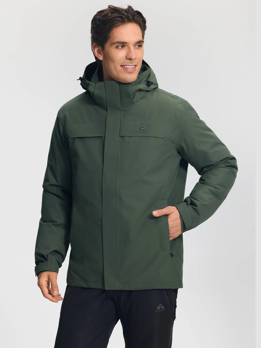 Men's 3-in-1 Waterproof Ski Jacket with Puffer Liner