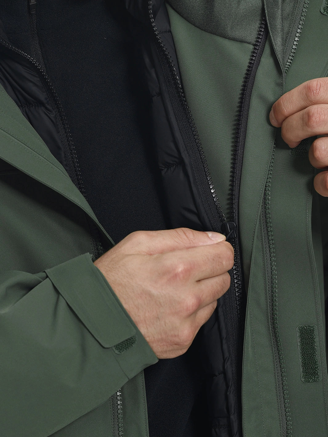 Men's 3-in-1 Waterproof Ski Jacket with Puffer Liner