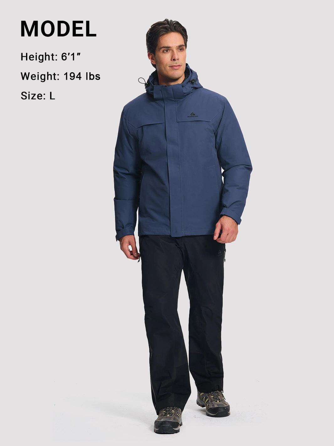Men's 3-in-1 Waterproof Ski Jacket with Puffer Liner
