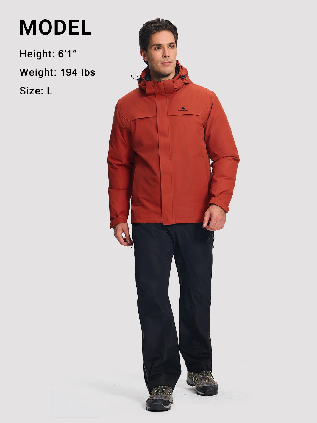 Men's 3-in-1 Waterproof Ski Jacket with Puffer Liner