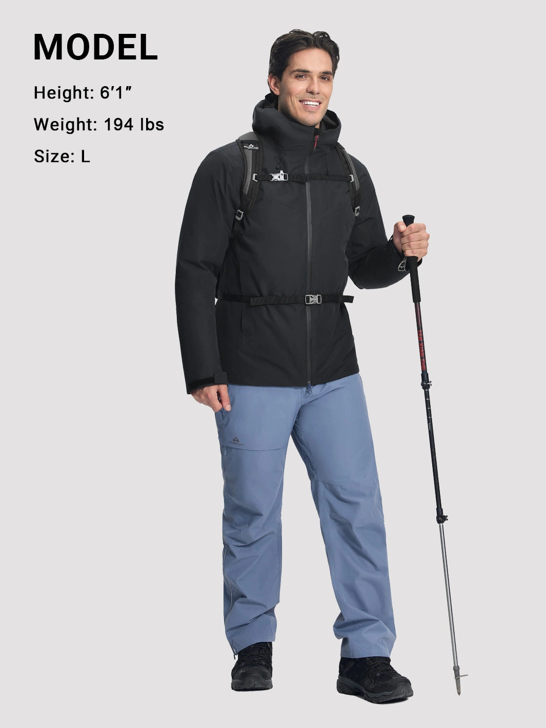 Men's 3-in-1 Waterproof Ski Jacket with Puffer Liner