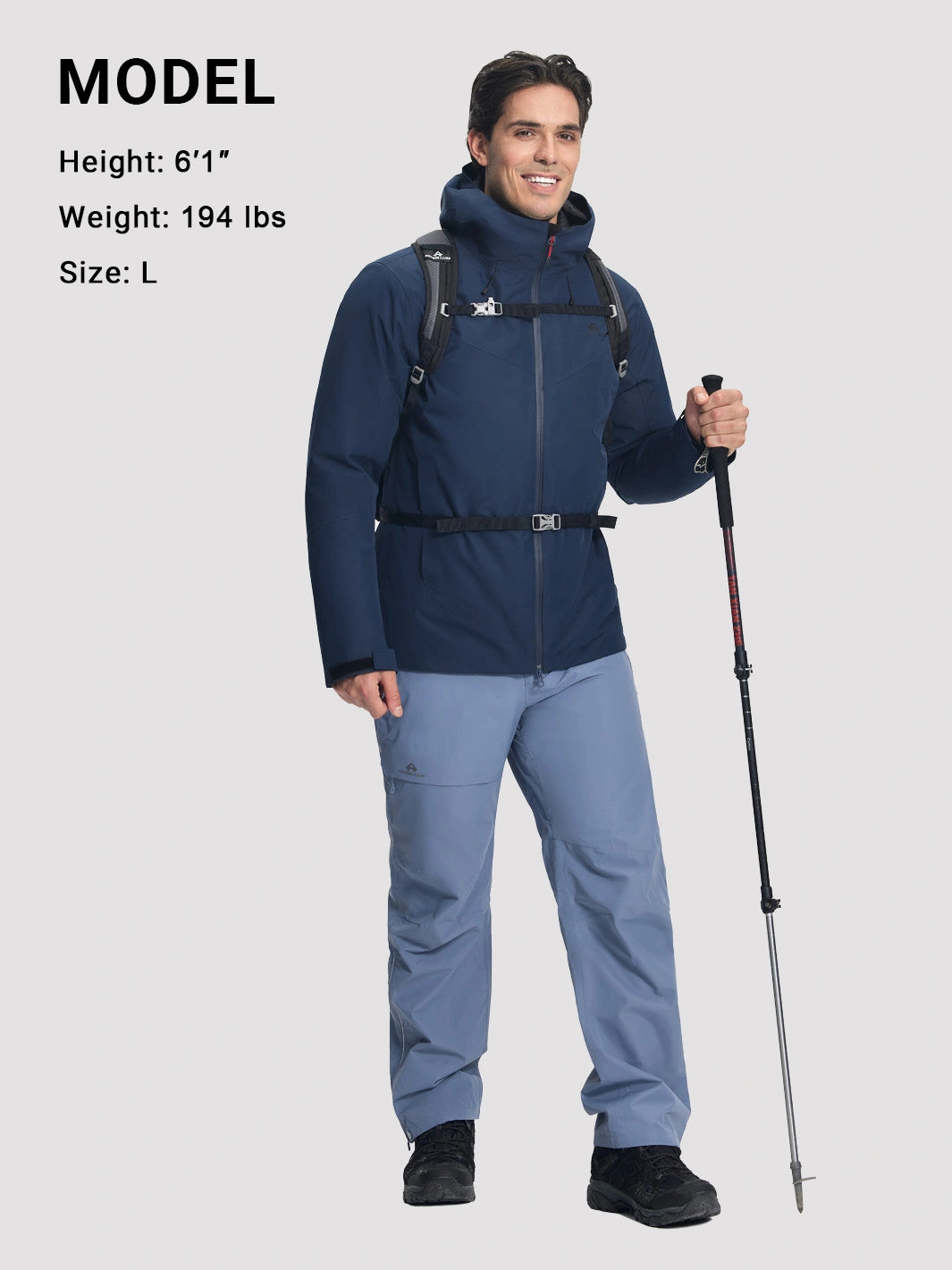 Men's 3-in-1 Waterproof Ski Jacket with Puffer Liner