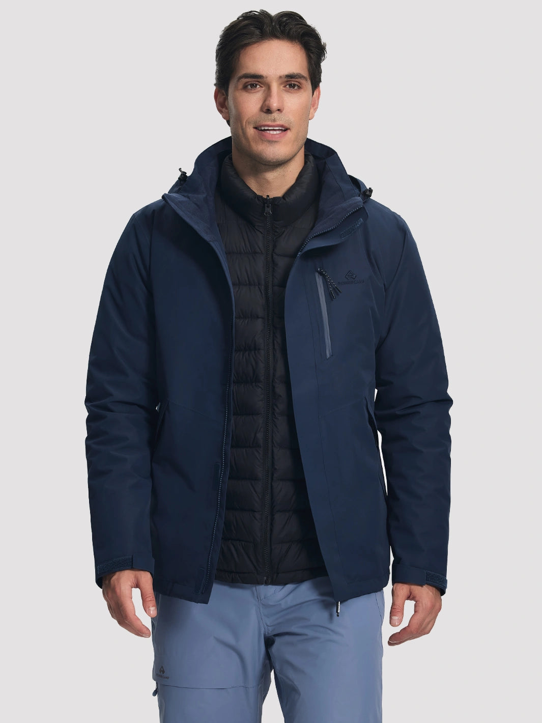 Men's 3-in-1 Waterproof Ski Jacket with Puffer Liner