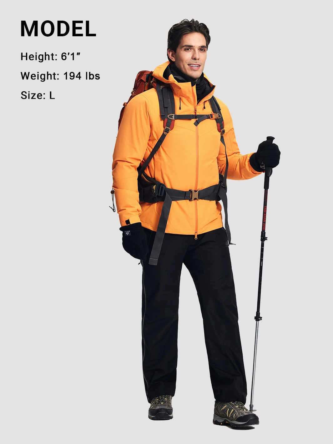 Men's 3-in-1 Waterproof Ski Jacket with Puffer Liner