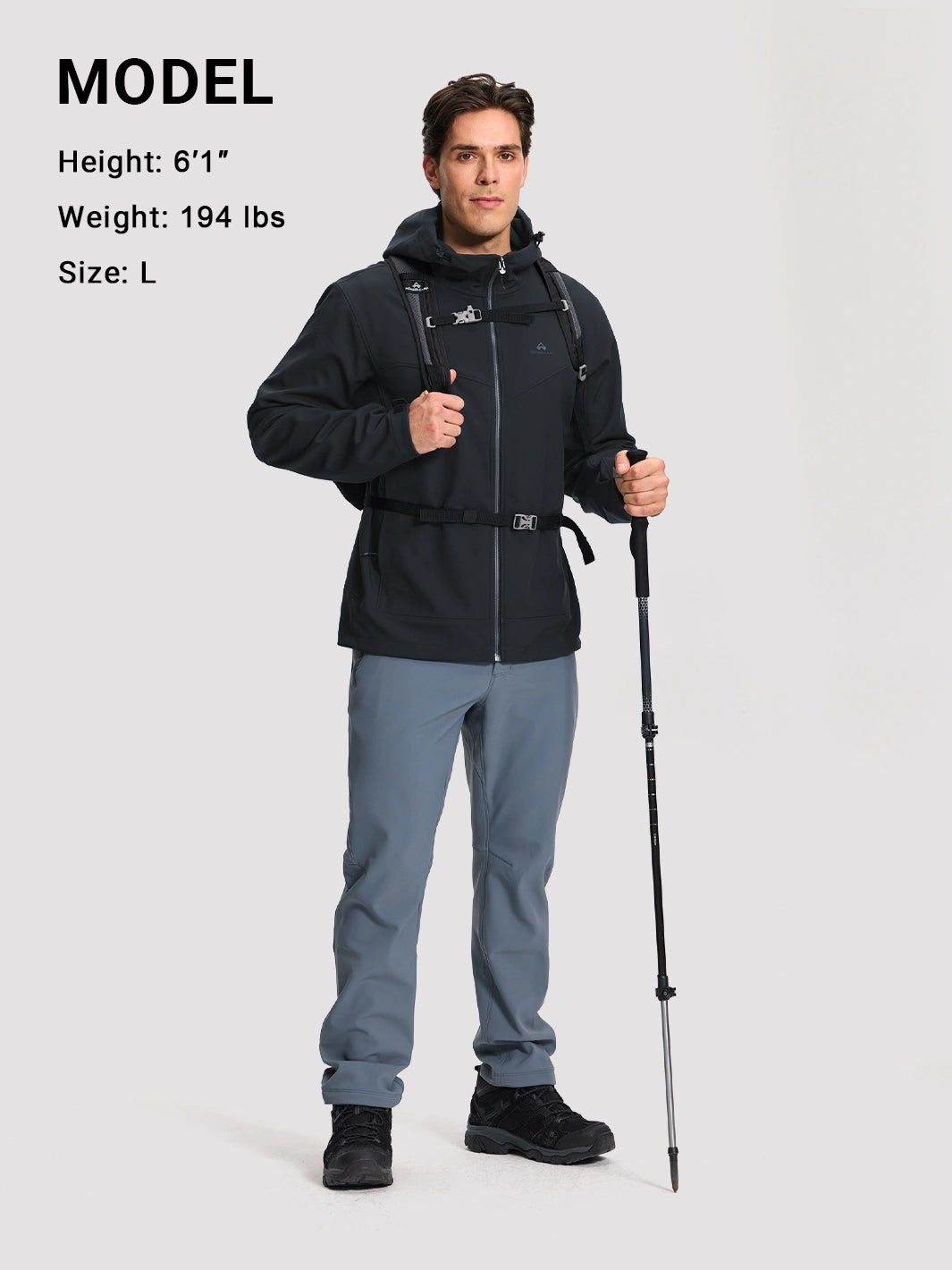 Men's Fleece-Lined Softshell Hooded Jacket
