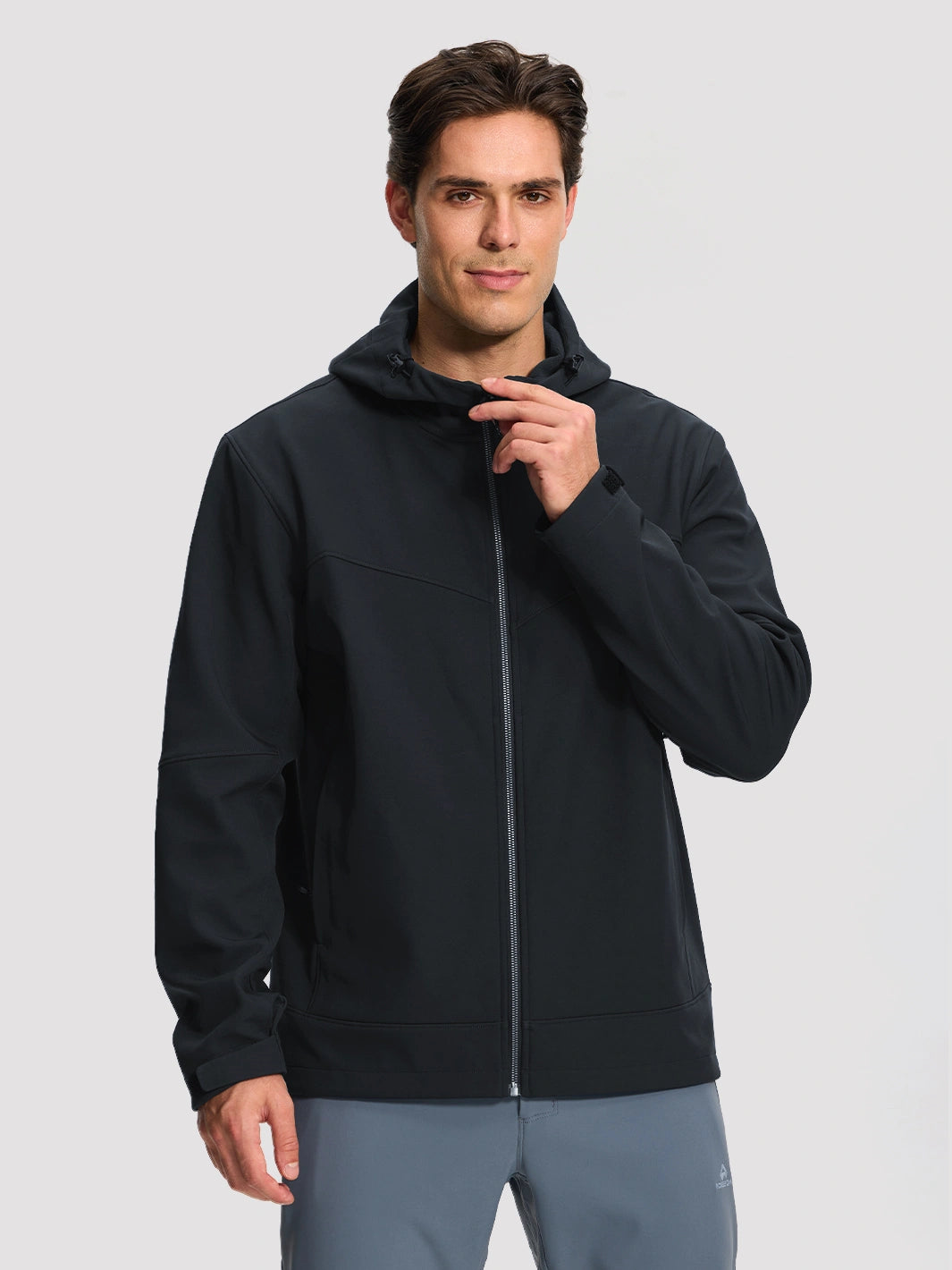 Men's Fleece-Lined Softshell Hooded Jacket