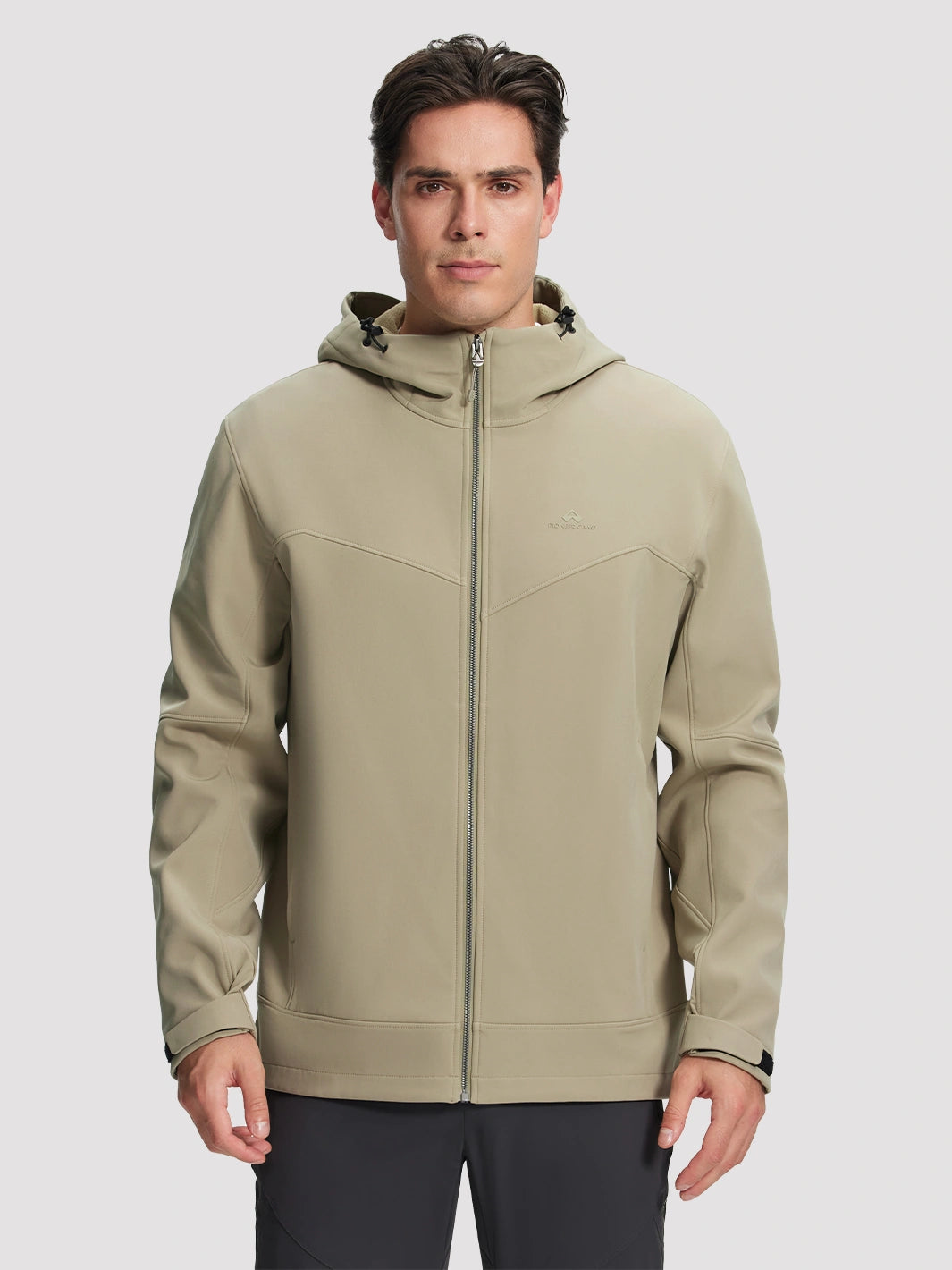Men's Fleece-Lined Softshell Hooded Jacket PIONEER CAMP
