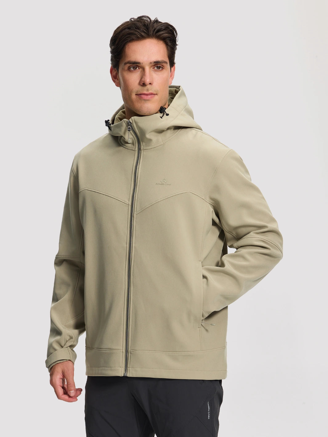 Men's Fleece-Lined Softshell Hooded Jacket