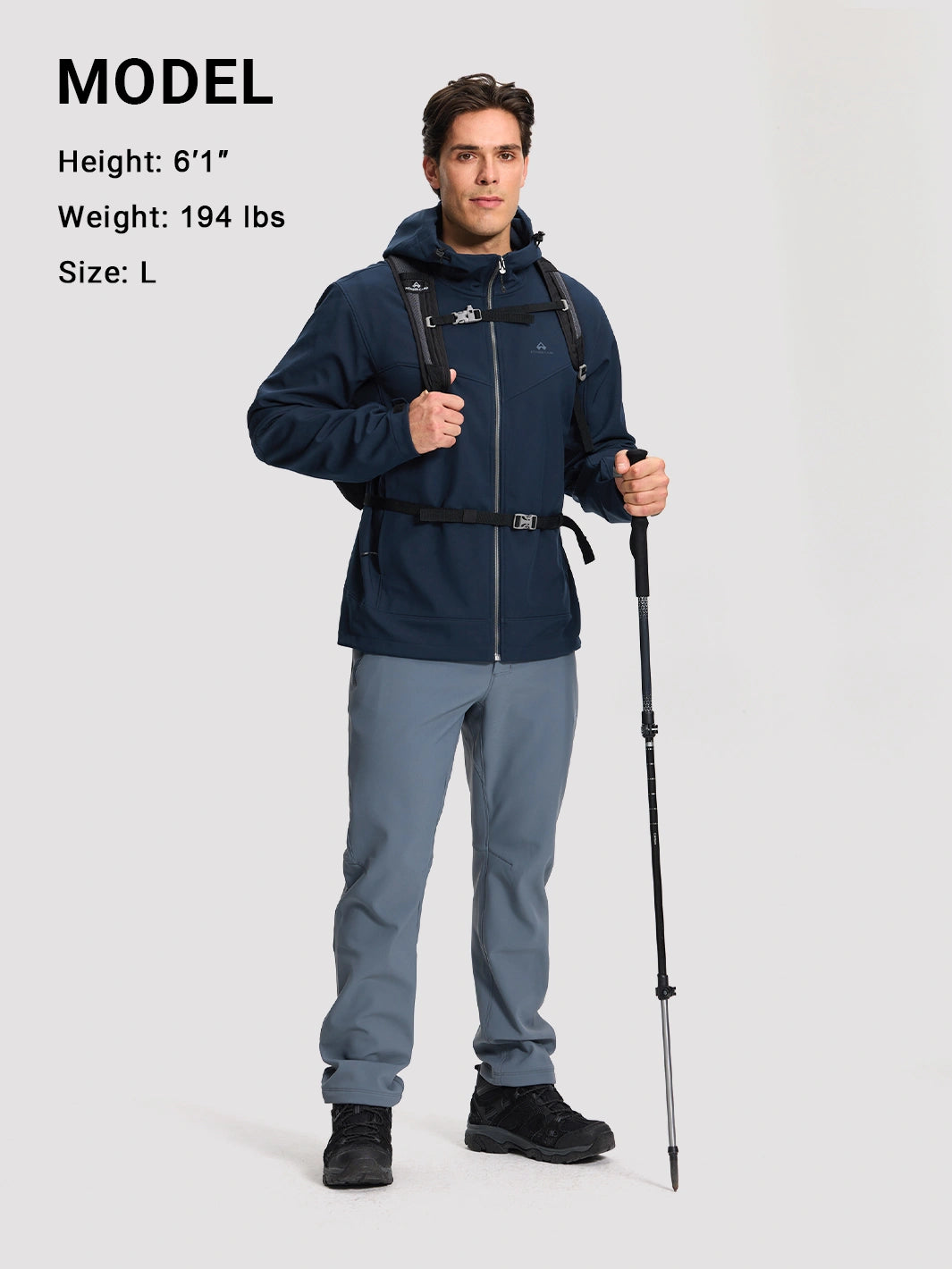 Men's Fleece-Lined Softshell Hooded Jacket
