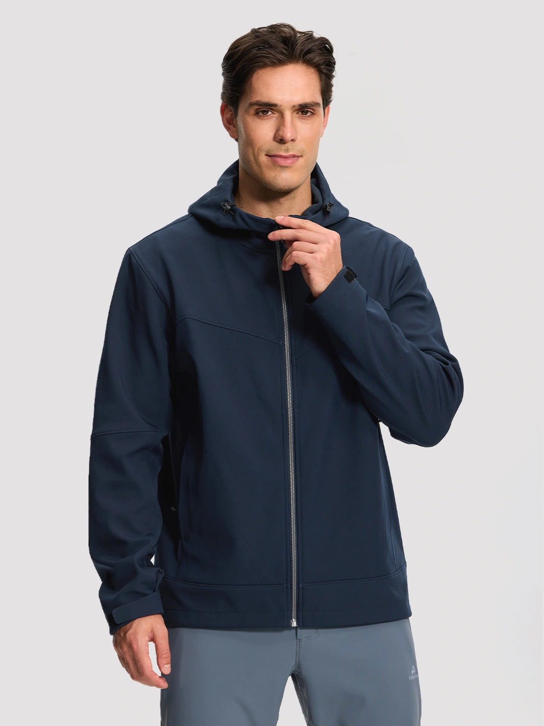 Men's Fleece-Lined Softshell Hooded Jacket