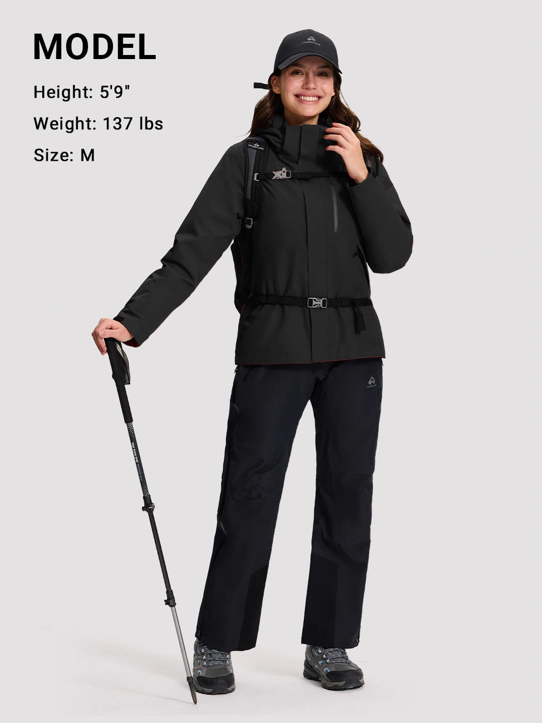 Women's 3-in-1 Waterproof Ski Jacket with Puffer Liner