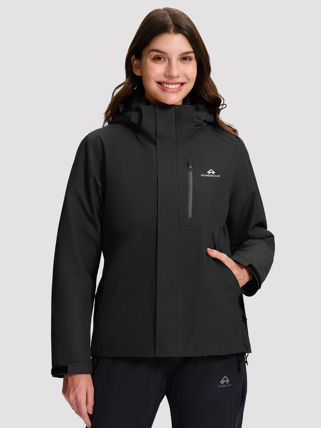 Women's 3-in-1 Waterproof Ski Jacket with Puffer Liner