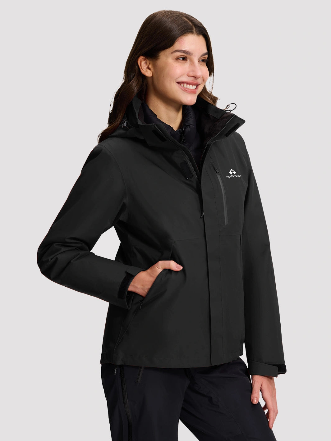 Women's 3-in-1 Waterproof Ski Jacket with Puffer Liner