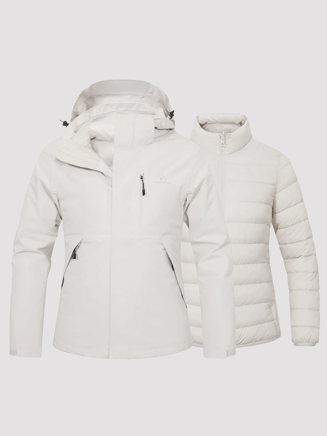 Women's 3-in-1 Waterproof Ski Jacket with Puffer Liner