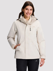 Women's 3-in-1 Waterproof Ski Jacket with Puffer Liner