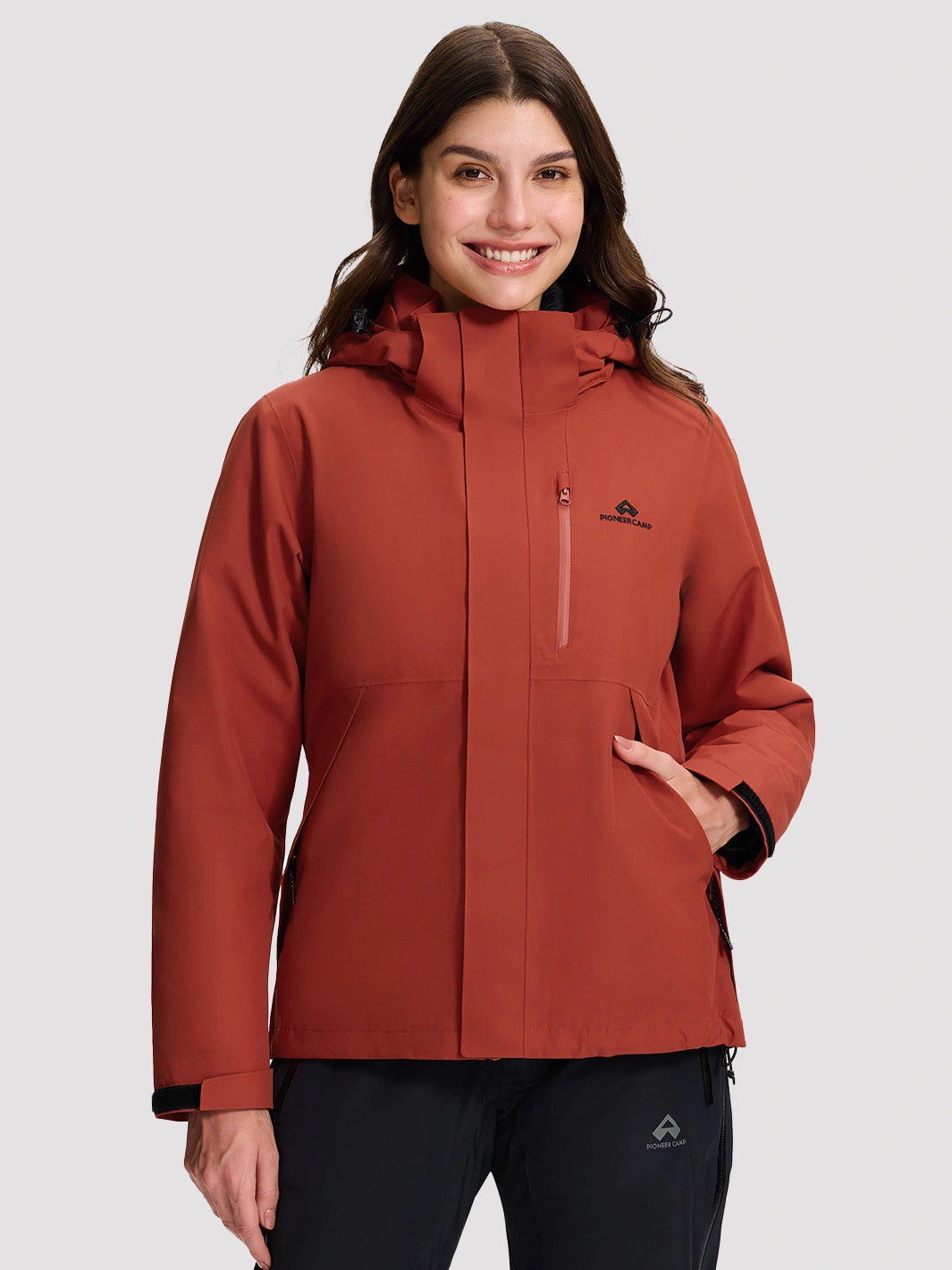 Women's 3-in-1 Waterproof Ski Jacket with Puffer Liner PIONEER CAMP