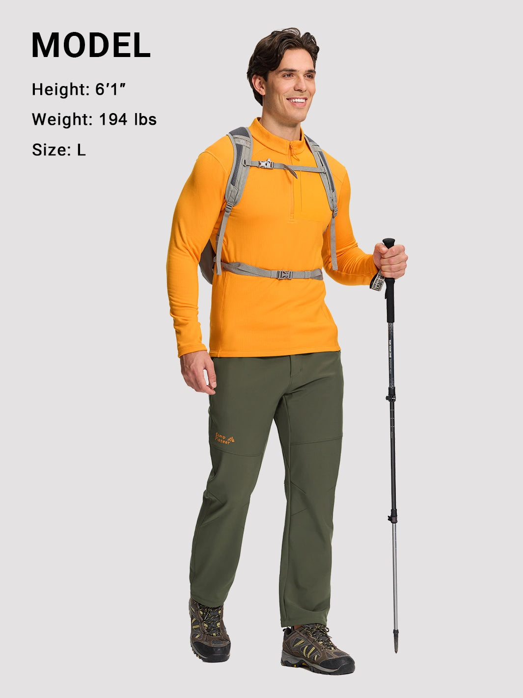 Men's Fleece-Lined Waterproof Softshell Winter Pants
