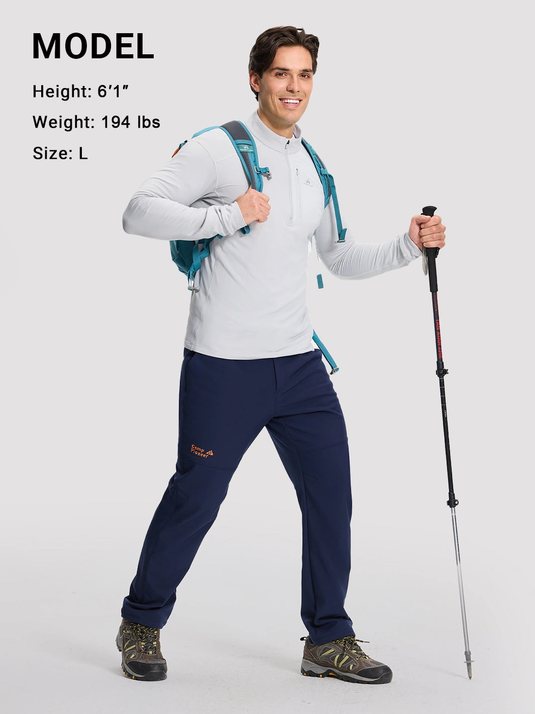 Men's Fleece-Lined Waterproof Softshell Winter Pants