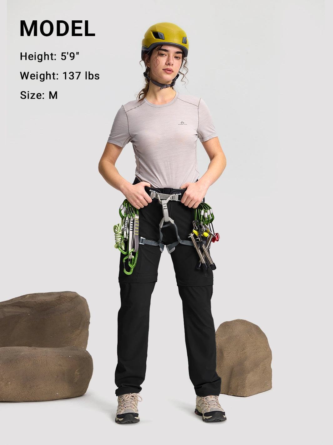 Women's Convertible Water-Repellent Hiking Pants PIONEER CAMP