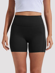 Women's High-Waist No-Ride-Up Yoga Shorts with Pockets
