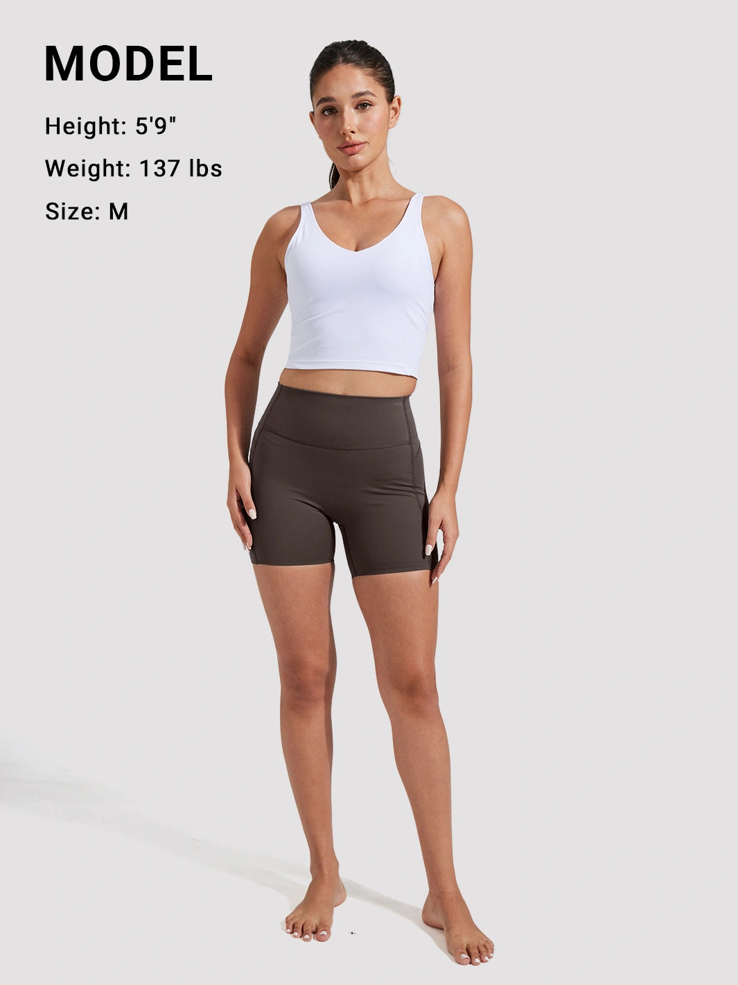 Women's High-Waist No-Ride-Up Yoga Shorts with Pockets