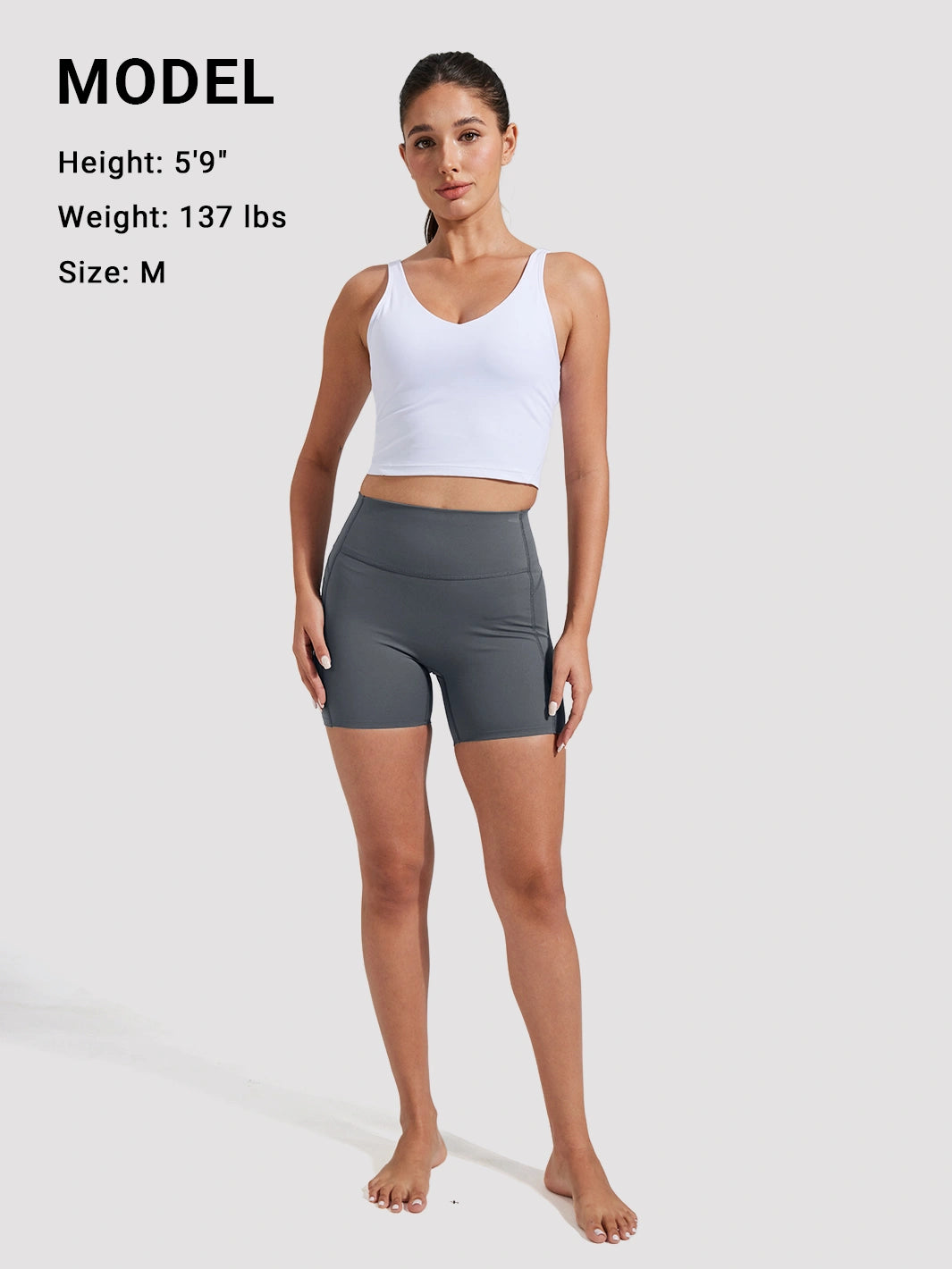 Women's High-Waist No-Ride-Up Yoga Shorts with Pockets