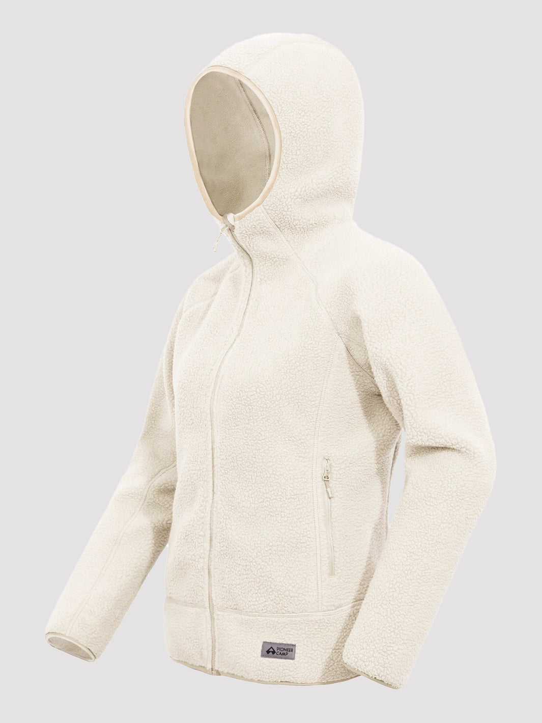 Women's High-Density Warm Polar Fleece Full-Zip Hooded Jacket PIONEER CAMP