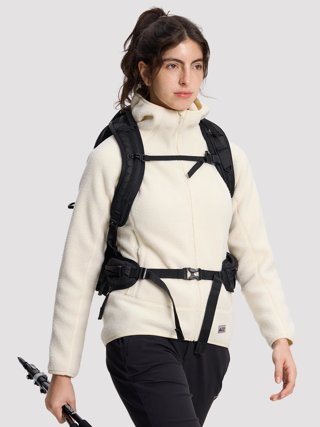 Women's High-Density Warm Polar Fleece Full-Zip Hooded Jacket PIONEER CAMP