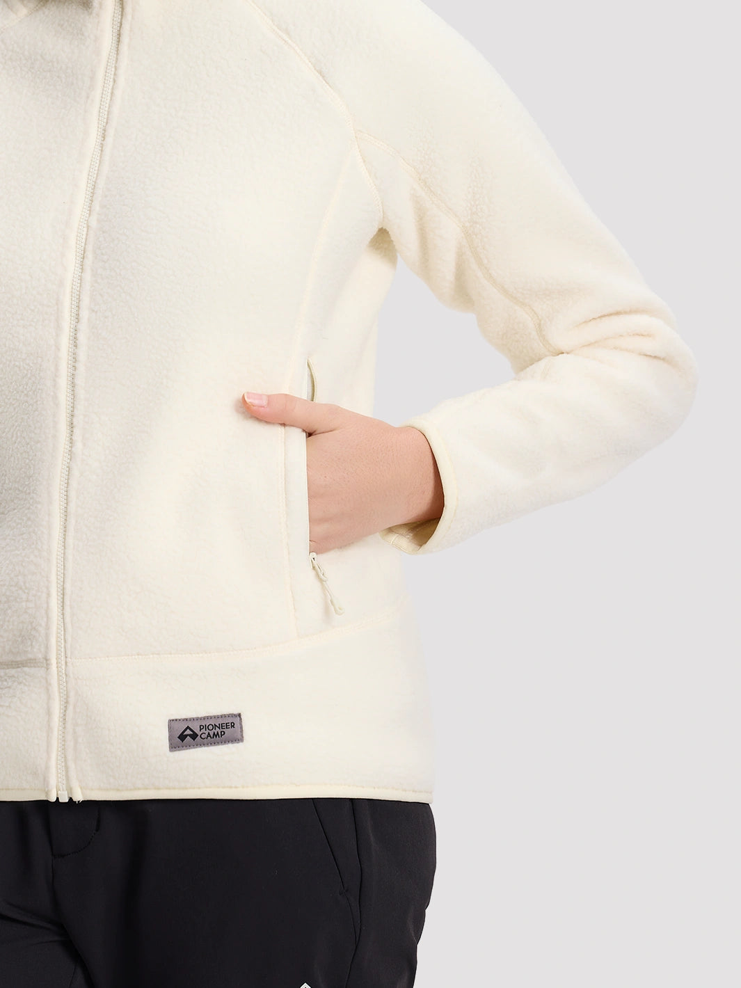 Women's High-Density Warm Polar Fleece Full-Zip Hooded Jacket PIONEER CAMP