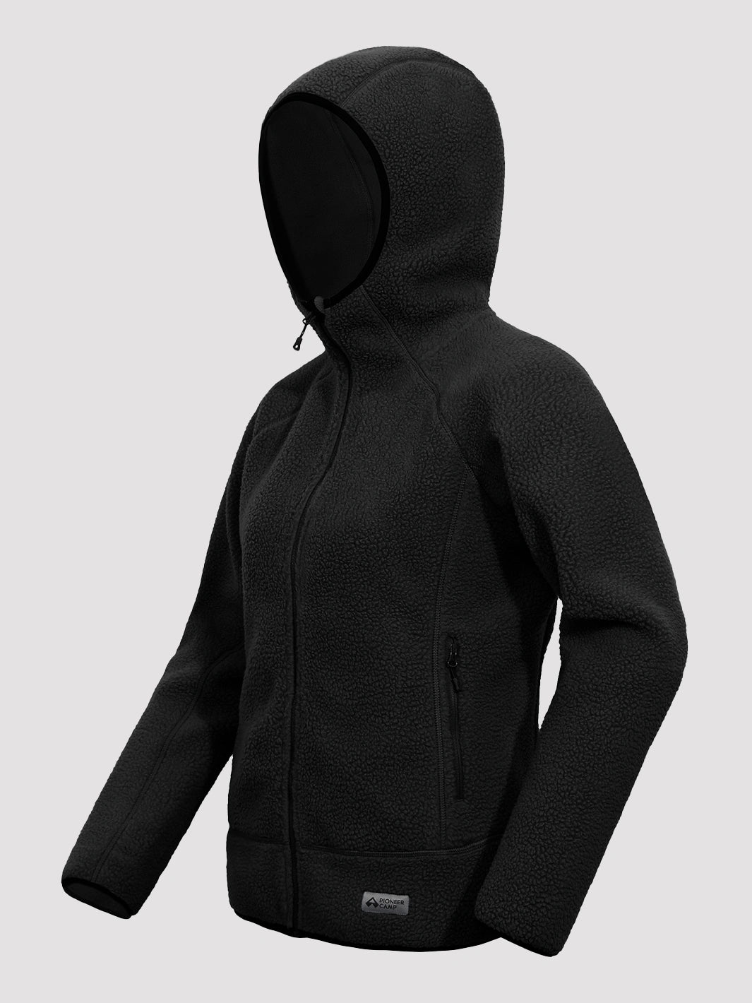 Women's High-Density Warm Polar Fleece Full-Zip Hooded Jacket PIONEER CAMP