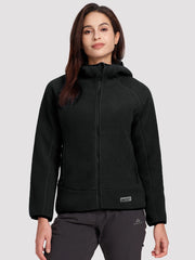 Women's High-Density Warm Polar Fleece Full-Zip Hooded Jacket PIONEER CAMP