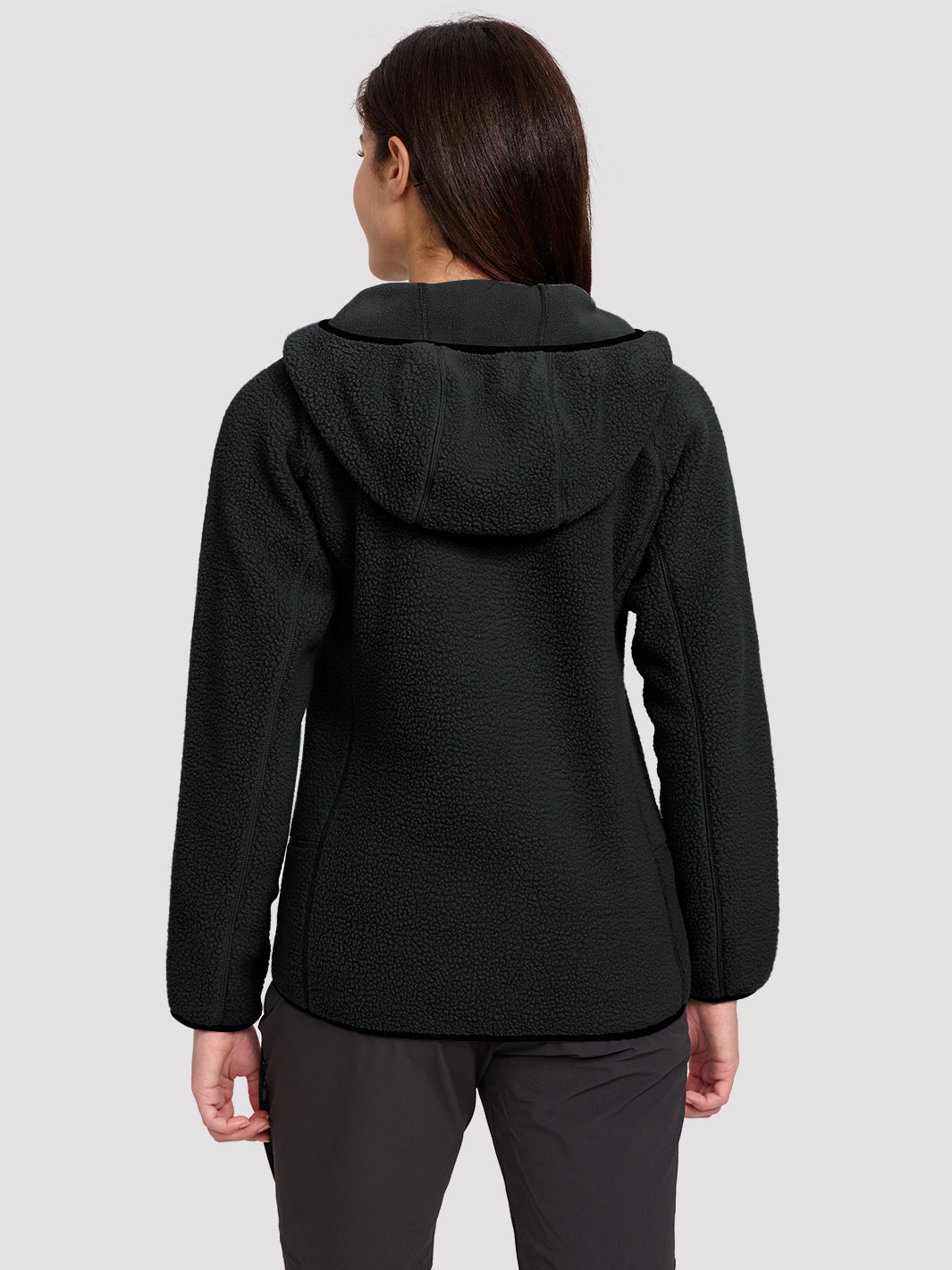 Women's High-Density Warm Polar Fleece Full-Zip Hooded Jacket PIONEER CAMP