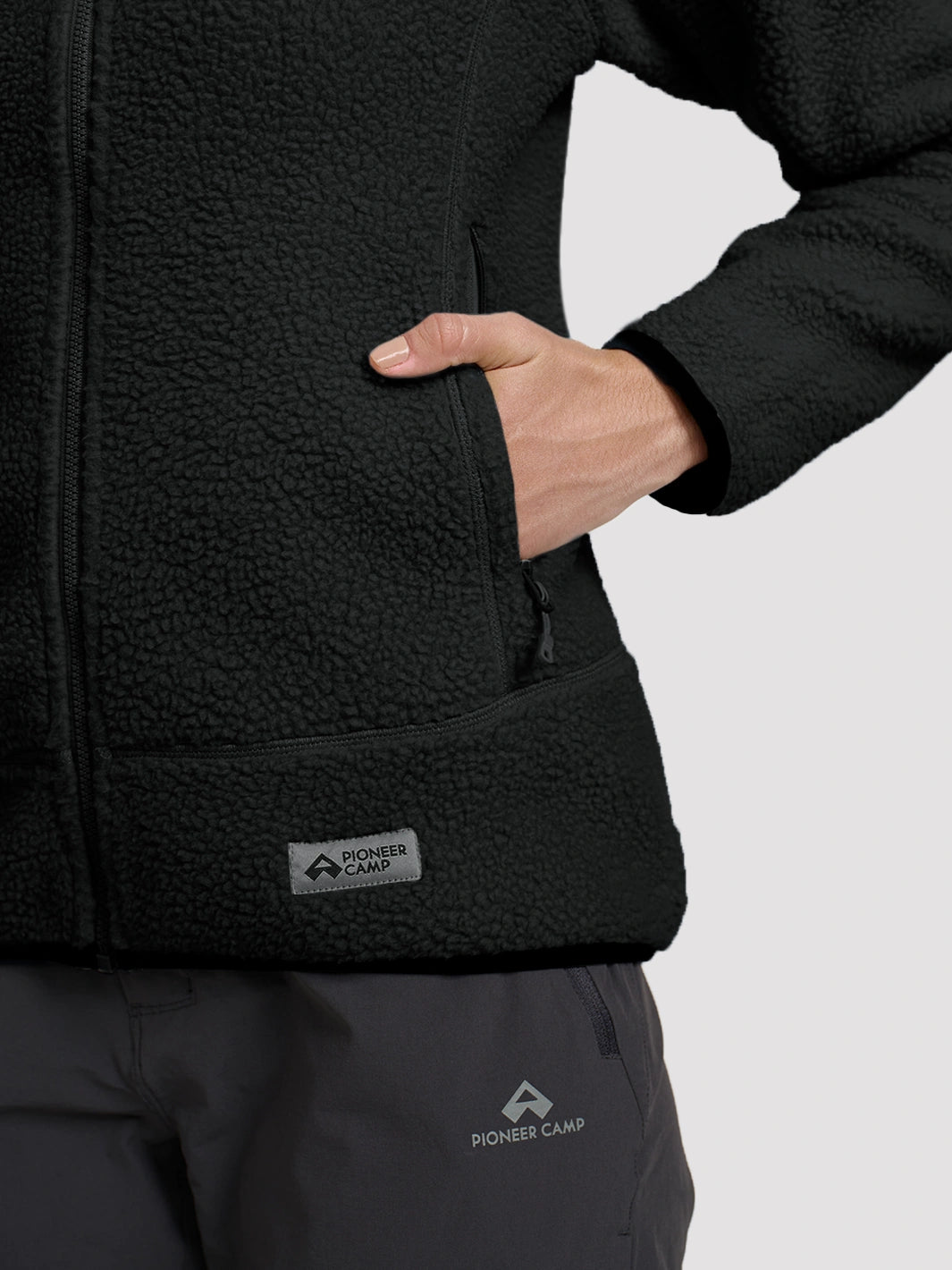 Women's High-Density Warm Polar Fleece Full-Zip Hooded Jacket PIONEER CAMP